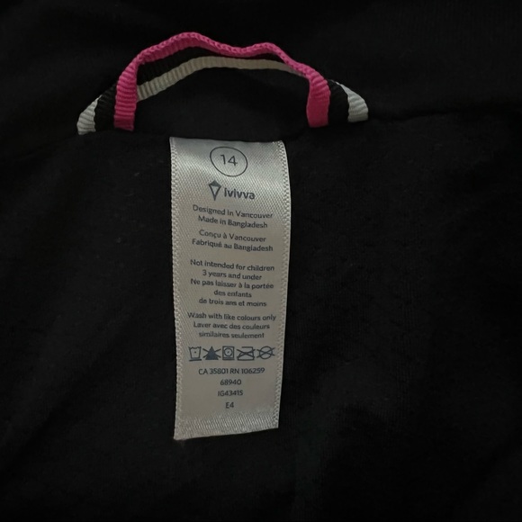 Ivivva • Speed Ahead Black Seeker Stripe Jacket • Size 14 - Picture 4 of 10